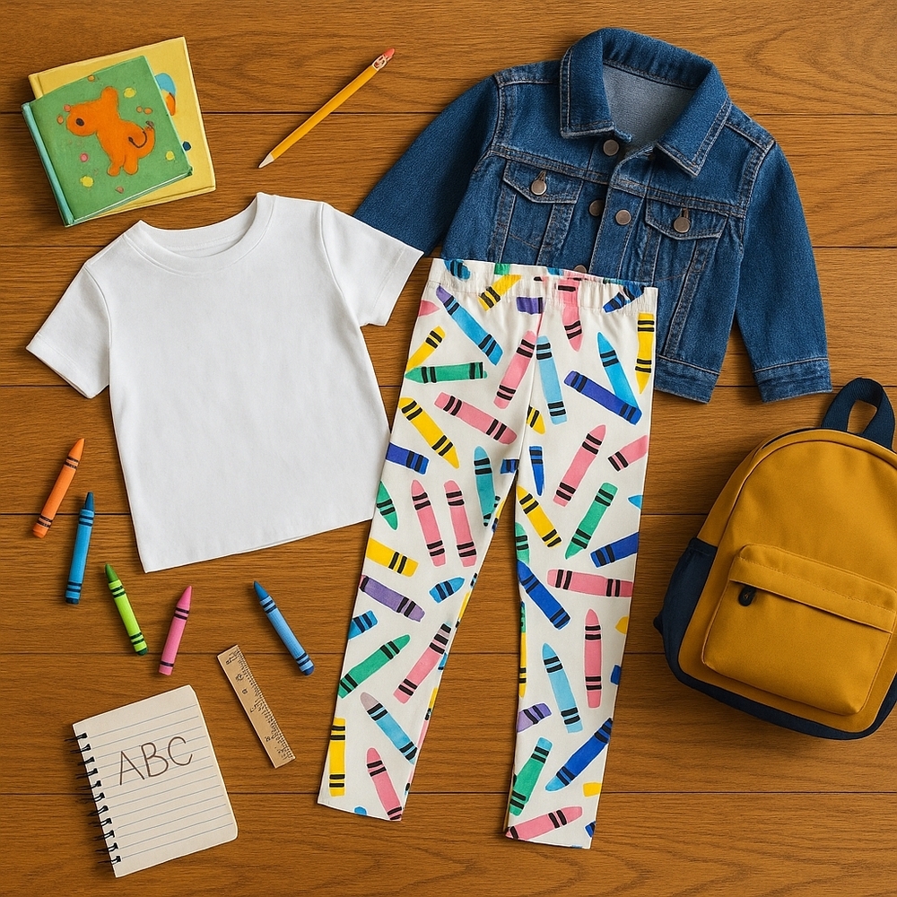 Gymboree Crayon Print Leggings 12–18M NWT Bunny’s Tail Back to School